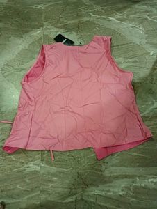 Pink Tie-Front Vest Top