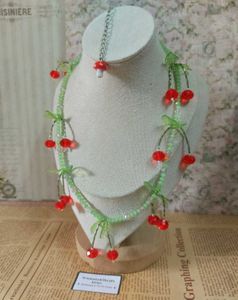 Crystal Cherry Beaded Necklace