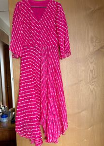 Leheria Pink Tie-Dye Maxi Dress