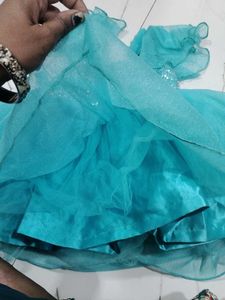 Cute Blue Flower Girl Dress