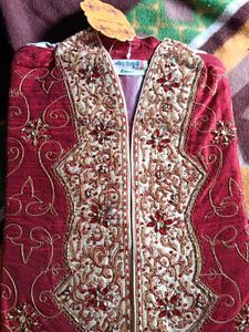 Elegant Red Embroidered Jacket