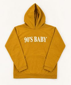 Mustard Yellow “90’s Baby” Hoodie – Casual Streetw