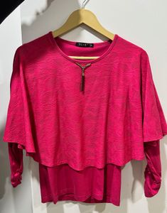 Stylish Hot Pink Layered Top