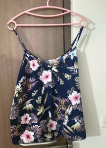 Navy Blue Floral Cami Top