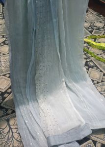 Elegant Blue Sequin dupatta