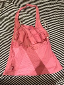Pink Ribbed Halter Top💞