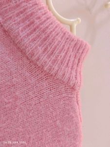 White And Pink Colours With Golden Strip Sweater