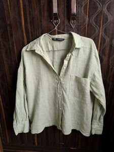 Zara 100% Linen Oversized Shirt