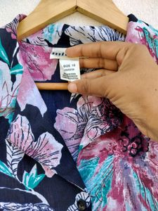Flower Print Short Sleeves Shirt