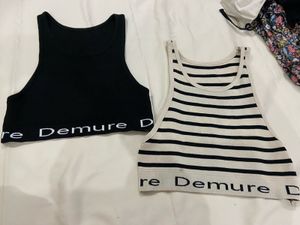Demure Sports Bra & Striped  Top S