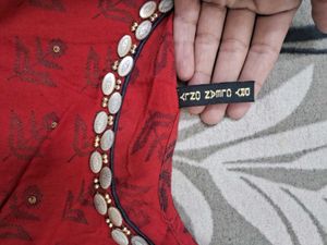 Red nd blue plaazo Ethnic Kurta with Golden