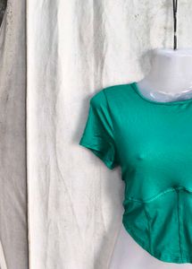 Trendy Emerald Green Crop Top