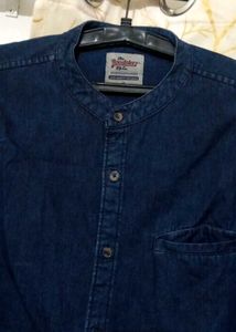 Roadster Mandarin Collar Denim Shirt | Size M