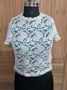 White Lace Crop Top