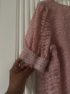 Sheer Lace Puff Sleeve Top