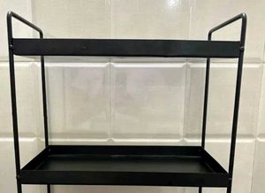 IKEA Black 3-Tier Metal Shelf Unit