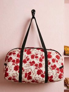 Red Floral Duffel Bag