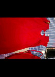 Red boutique stitched pajami suit in L size