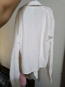 White Tie-Front Shirt