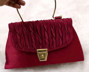 Elegant Ruched Maroon Clutch