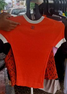 Striped V-Neck Crop Top