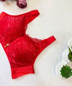 Elegant Red Lace Bra