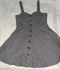 Vintage Houndstooth Button-Up Dress