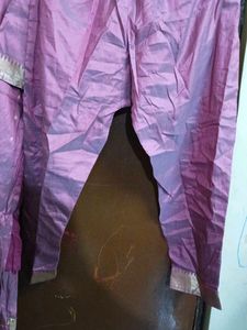 Pink Kurta Set with Gold Border