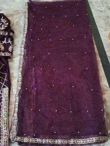 Elegant Purple Embroidered Suit