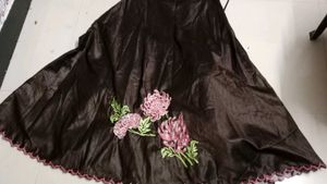 brown embroidery skrit