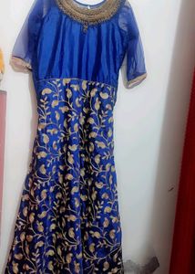 Navy Blue Party Wear Long Gown 38 Bust