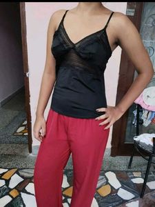 Black Lace Camisole &amp; Shorts Set