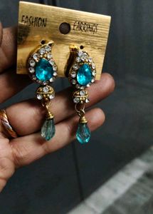 Blue Stone Dangle Earrings