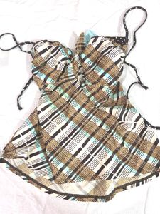Stylish Plaid Bikini Top
