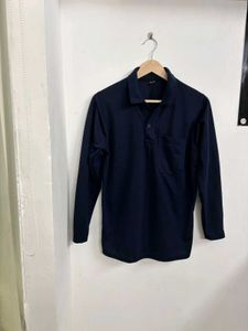 Men's Long Sleeve Navy Polo Shirt