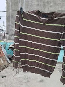 Striped V-Neck Sweater