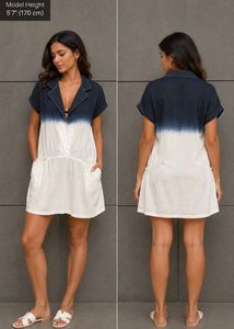 🌊 Red Oranges Dip-Dye Beach Dress – Brand New