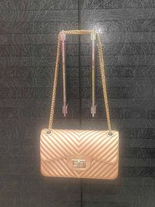 Chic Chevron Quilted Chain Bag