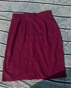 Burgundy Midi Skirt
