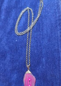 Unique Agate Slice Pendant Necklace