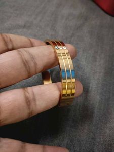 Gold-Tone Bangle Bracelet with Rhinestones