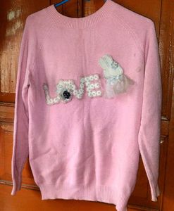 Cute Pink "LOVE" Bunny Sweater
