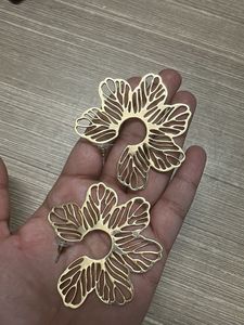 Golden Floral Statement Earrings