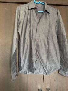 Classic Grey Textured Long Sleeve Shirt