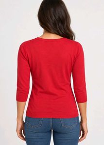Classic Red V-Neck Cardigan