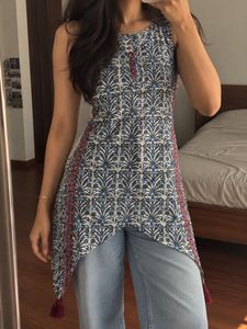 Stylish Printed Asymmetric Kurta