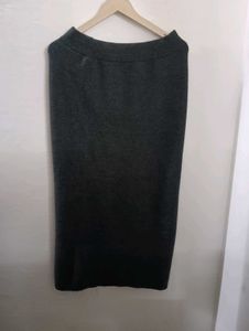 winter Long Gray Straight Skirt