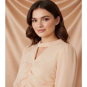 Elegant Peach Long Sleeve Top