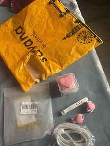 brand new Cute Pink Heart Hair Clip Set