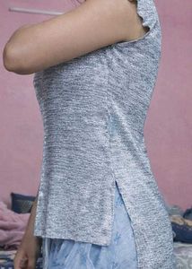 Shiny👌🎉Gray Knit Fabric tshirt